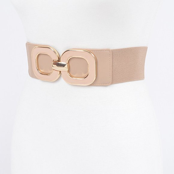 BNWT Plus Size Enamel Buckle Fashion Elastic Stretch Belt - Picture 2 of 4